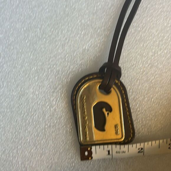 Dooney & Bourke Duck Logo Brown Leather and Brass Hanging Tag For Handbags - Picture 6 of 7